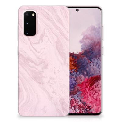 Samsung Galaxy S20 | TPU | Siliconen hoesje | Marble Pink - Origineel Cadeau Vriendin