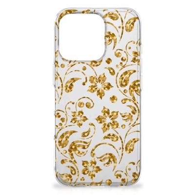iPhone 16 Pro | TPU Case | Gouden Bloemen iPhone 16 Pro | TPU Case | Gouden Bloemen