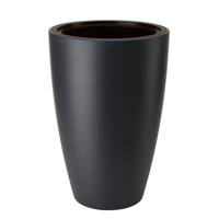 Form Plastic Plantenpot/bloempot Gobi - kunststof - antraciet - D40 x H58 cm - met binnenpot - thumbnail