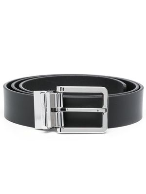 Calvin Klein ceinture en cuir à double boucles - Noir