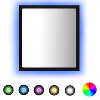 The Living Store Wandspiegel - LED - Hout en acryl - 40x8.5x37 cm - RGB-licht