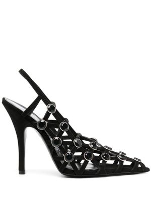 The Attico talons à ornements en cristal - Noir