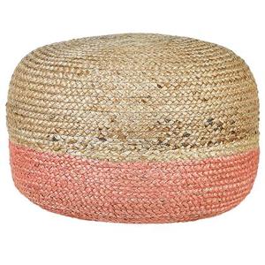 Beliani - DUKI - Poef - Roze - 50 cm - Jute