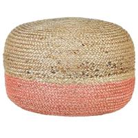 Beliani - DUKI - Poef - Roze - 50 cm - Jute