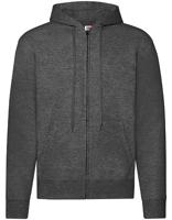 Fruit Of The Loom F401N Classic Hooded Sweat Jacket - Dark Heather Grey - XXL