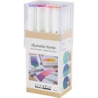Creativ Company 2-in-1 Alcohol Marker Stiften Dubbele Punt pastelkleuren 12 stuks