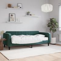 Slaapbank met matras 90x200 cm fluweel donkergroen