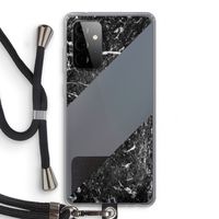 Zwart marmer: Samsung Galaxy A72 5G Transparant Hoesje met koord