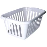 Wasmand - licht grijs - kunststof - 40 liter - 60 x 40 x 26 cm - manden voor wasgoed - huishouden