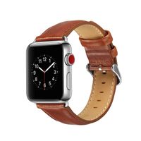 Bandje geschikt voor Apple Watch 38/40MM - Maat L - Horlogebandje - Polsband - Kunstleer - Bruin
