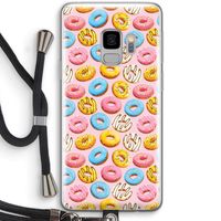 Pink donuts: Samsung Galaxy S9 Transparant Hoesje met koord
