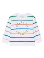 Stella McCartney Kids sweat rayé à logo imprimé - Blanc