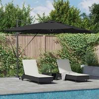 VidaXL Parasol zwart 286 x 284 x 270 cm aluminium en polyester