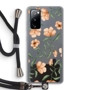 Peachy flowers: Samsung Galaxy S20 FE / S20 FE 5G Transparant Hoesje met koord