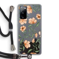 Peachy flowers: Samsung Galaxy S20 FE / S20 FE 5G Transparant Hoesje met koord
