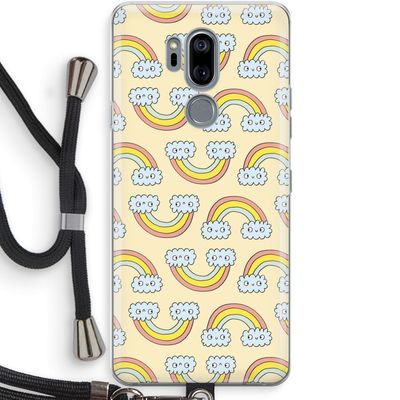 Regenboog: LG G7 Thinq Transparant Hoesje met koord