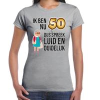 Cadeau T-shirt dames - leeftijd 50 jaar - grijs - luid en duidelijk - Sarah - verjaardagsfeest Cadeau T-shirt dames - leeftijd 50 jaar - grijs - luid en duidelijk - Sarah - verjaardagsfeest
