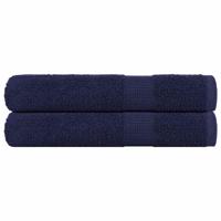 VidaXL Saunahanddoeken 2 st 80x200 cm 360 g/m² 100% katoen marineblauw
