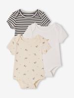 Set van 3 body's baby korte mouwen hond antraciet