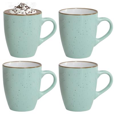 Gerimport Koffie / thee mok Sweets - 4x stuks - groen - 350 ml - keramiek