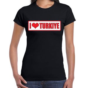 I love Turkiye / Turkije landen t-shirt zwart dames