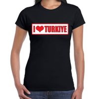 I love Turkiye / Turkije landen t-shirt zwart dames - thumbnail