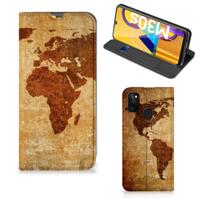Samsung Galaxy M30s | M21 | Book Cover | Wereldkaart