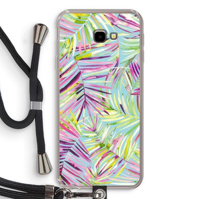 Tropical Palms Blue: Samsung Galaxy J4 Plus Transparant Hoesje met koord