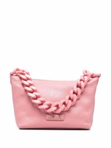 Miu Miu sac porté épaule en cuir à patch logo - Rose