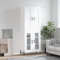 Hoge kast 69,5x34x180 cm bewerkt hout wit
