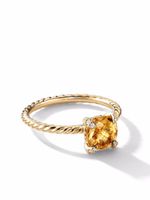 David Yurman bague Châtelaine en or 18ct sertie de citrine et pavée de diamants (7 mm) - thumbnail