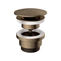 Afvoerplug Hotbath Cobber Always-Open met Schroef Rond Verouderd Messing Living Colours