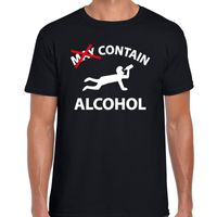 May contain alcohol drank fun t-shirt zwart voor heren - thumbnail