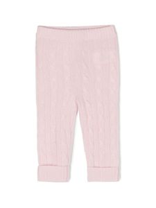 POLO RALPH LAUREN KIDS legging torsadé en cachemire - Rose