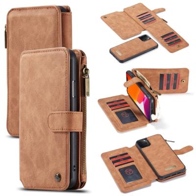 CaseMe-007 afneembare multifunctionele horizontale Flip lederen draagtas met kaartsleuf & houder & rits portemonnee & fotolijstjes voor iPhone XI 2019