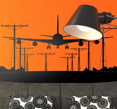 Sticker vliegtuig luchthaven