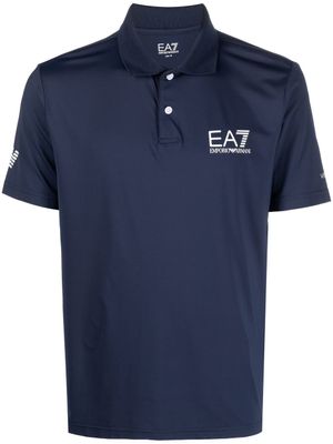 Ea7 Emporio Armani polo à logo imprimé - Bleu