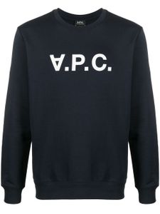 A.P.C. pull à logo imprimé - Bleu