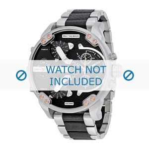 Diesel horlogeband DZ7349 Roestvrij staal (RVS) Zwart 28mm