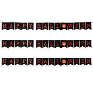 Horror/halloween letterslinger - 3x - Happy Halloween - papier - 300 cm - Feestartikelen/versiering