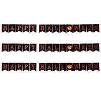 Horror/halloween letterslinger - 3x - Happy Halloween - papier - 300 cm - Feestartikelen/versiering