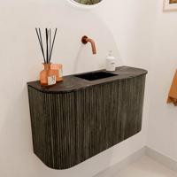Toiletmeubel Mondiaz Joya Dlux | 73.2 cm | Meubelkleur Shadow | Faye wastafel Lava Wasbak Midden | Zonder kraangat(en)