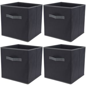 Set van 5x stuks kast opberg/opruim manden antraciet grijs 30 x 30 x 30 cm