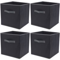 Set van 5x stuks kast opberg/opruim manden antraciet grijs 30 x 30 x 30 cm