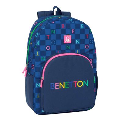 Schoolrugzak Benetton Damero Marineblauw 30 x 46 x 14 cm