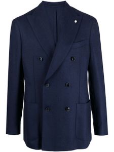 LUIGI BIANCHI MANTOVA blazer en laine vierge à boutonnière croisée - Bleu