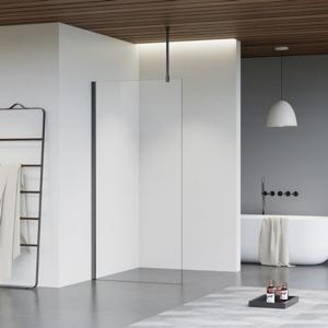 Fortifura Galeria inloopdouche - 30x200cm - helder glas - plafondarm - Geborsteld Gunmetal PVD SW797909/SW797907/SW804545