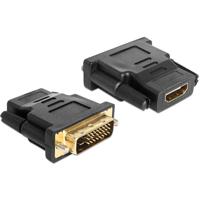 Delock 65466 DVI / HDMI Adapter [1x DVI-stekker 24+1-polig - 1x HDMI-bus] Zwart