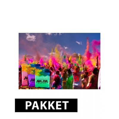 Shoppartners Holi poeder pakket - groen paars rood