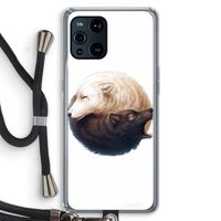 Yin Yang Wolves: Oppo Find X3 Transparant Hoesje met koord